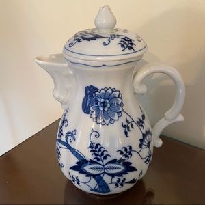 Blue Danube Blue and White Floral Ceramic Teapot